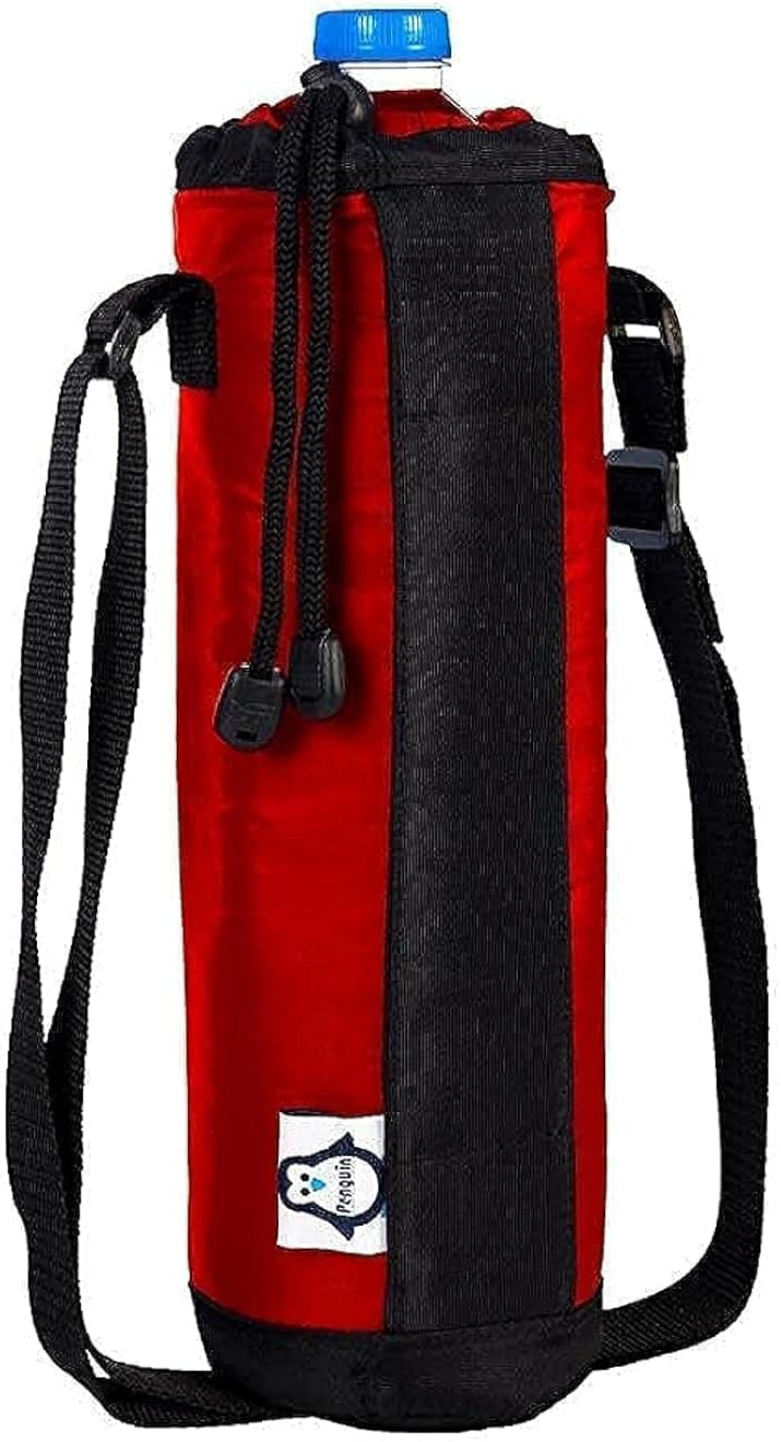 حقيبة زجاجة معزولة من البطريق - كبيرة - 0.5 لتر، مقاومة للماء - 33 × 10 مم - أحمر